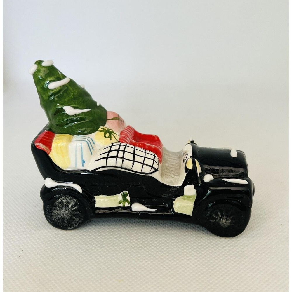 Dept 56 Christmas‎ Car Holiday Decor Black Car With Tree & Wrapped Gifts 1989